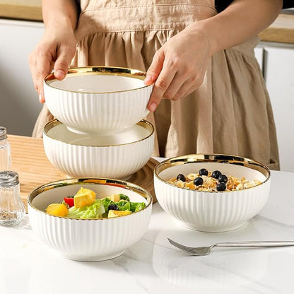 LETAOTAO Cereal Bowl Set of 4, Ceramic Cereal Bowls - Image 4