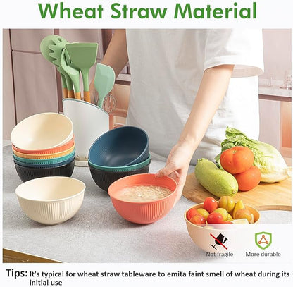 6 Pcs 24 oz Unbreakable Cereal Bowls, The color of rice - Image 2
