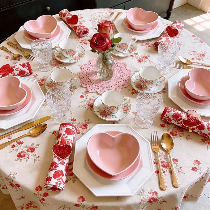 Red Heart Napkin Rings Set of 8 - Image 5