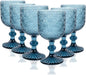 CHLJAR Colored Wine Glass Goblet Set of 6, 14 oz Blue Goblets Glassware by Unknown