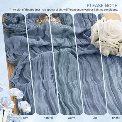 30 Pack Cheesecloth Table Runner 10FT Dusty Blue Table Runner Boho Gauze Cheese - Image 7