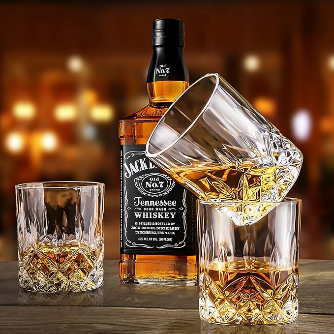 OPAYLY Whiskey Glasses Set of 4, Rocks Glasses, 10 oz Old Fashioned Tumblers - Image 4