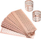 uxcell 100Pcs Napkin Rings Laser Cut Foil Paper, Napkin Holder Hollow Napkin Bands for Weddings Party Serviette Table Decoration Restaurant (Reflective Rose Gold, 5.3 x 1.6)