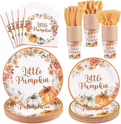 NatNarr 175 Pcs Little Pumpkin Baby Shower Party Decorations Includes Fall by NatNarr