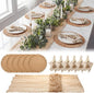 Frienda Set of 6 Boho Table Placemats Round Woven Place Mats Matching Linen by Frienda