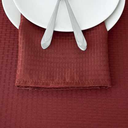 maxmill Fall Cloth Napkins 20 x 20 Inch Weaved Pattern Soft Comfortable and Luxury Serviette for Harvest Thanksgiving Family Dinners Weddings Parties and Banquets Set of 4 Pieces, Rustic Brick