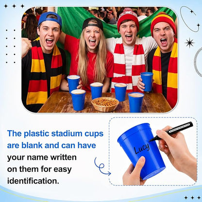 Yungyan 100 Pack 16 oz Stadium Cups Reusable Plastic Cups Blank Drink Stadium - Image 4