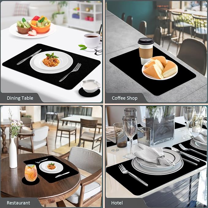 Placemats and Coasters Set of 6, Waterproof、Oil-Proof Wipeable、Anti Slip PVC - Image 6