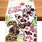 Happy Easter Bunny Table Runner, Egg Burlap Table Runners, Spring Leopard Print by BEAUTYROMANCEFORYOURLIFE