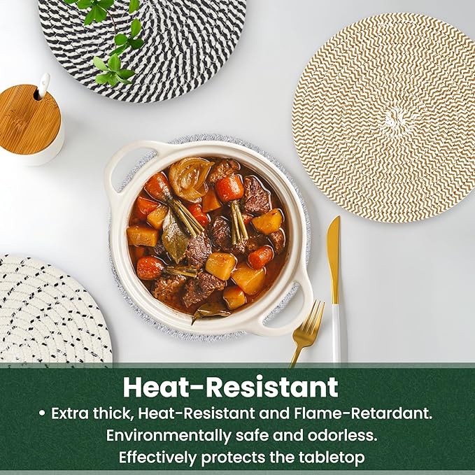 8 Inch Trivets for Hot Dishes, Hot Pots and Pans, Large Coaster for Kitchen - Image 5
