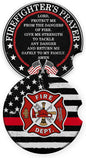 Firefighter Car Coasters Set of 2 – Firefighter's Prayer Ceramic Cup Holder by BOZSPACER