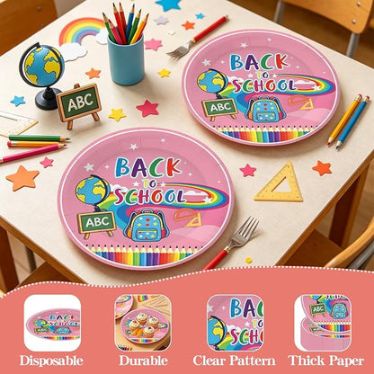 7 Inch Back to School Paper Plates 50 Pack First Day of School Decor | Back to - Image 6