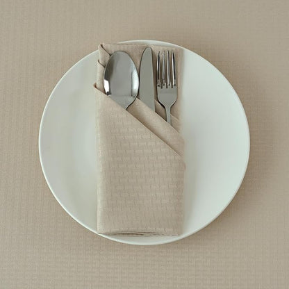 maxmill Cloth Napkins 20 x 20 Inch Weaved Texture Pattern Soft Comfortable and Luxury Serviette for Restaurant Family Dinners Weddings Parties and Banquets Set of 4 Pieces, Natural