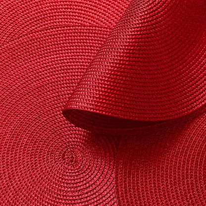 AHHFSMEI Round Braided Placemats 15 Inch Round Table Mats for Dining Tables Natural Woven Heat Resistant Place mats Set of 4 (red,4)