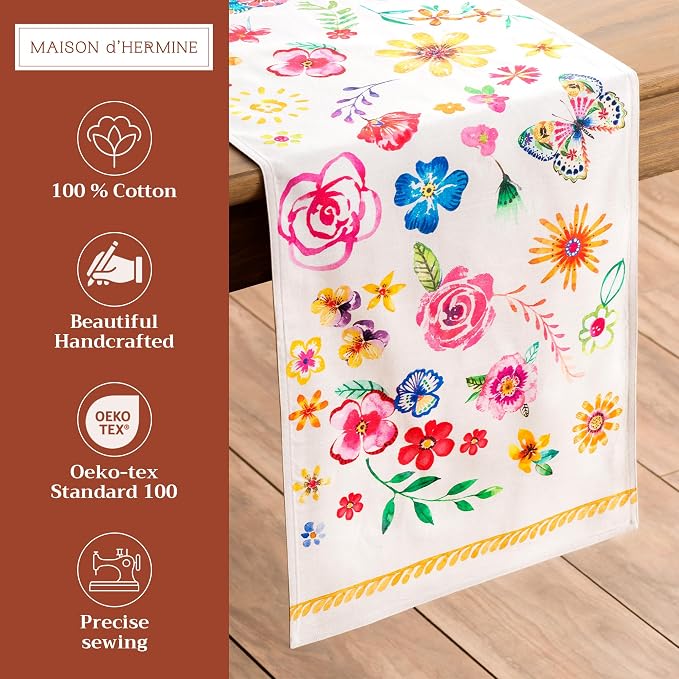 Maison d' Hermine Table Runner 100% Cotton 14.50" x 72" | Table Runners 72 - Image 2