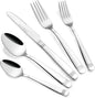 Elegant Design Flatware, Silverware Set for 8 persons, 40 Piece - Spoons, Forks, and Knives 18/10 Stainless Steel, Dishwasher Safe