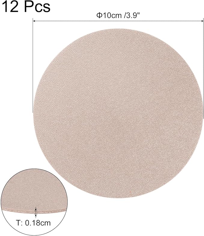uxcell Round Faux Leather Coasters 4 Inch, Drink Coasters Suit - Image 2