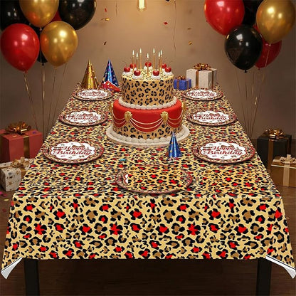 41Pcs Cheetah Print Birthday Decorations Cherry Leopard Print Supplies Includes - Image 7
