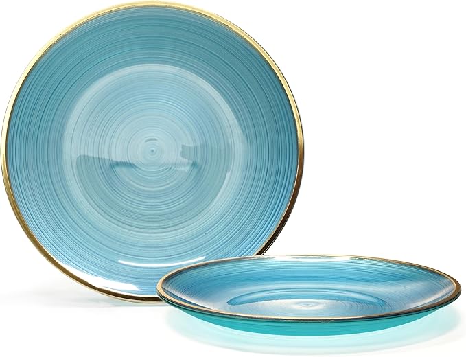 " OCCASIONS " 120 Plates Pack,(60 Guests) Premium Wedding Party Disposable Plastic Plates Set -60 x 10'' Dinner + 60 x 7'' Salad/Dessert (Belize in Blue & Gold)