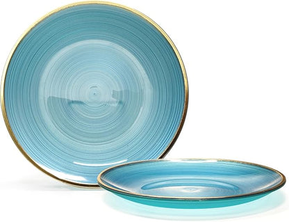 " OCCASIONS " 120 Plates Pack,(60 Guests) Premium Wedding Party Disposable Plastic Plates Set -60 x 10'' Dinner + 60 x 7'' Salad/Dessert (Belize in Blue & Gold)