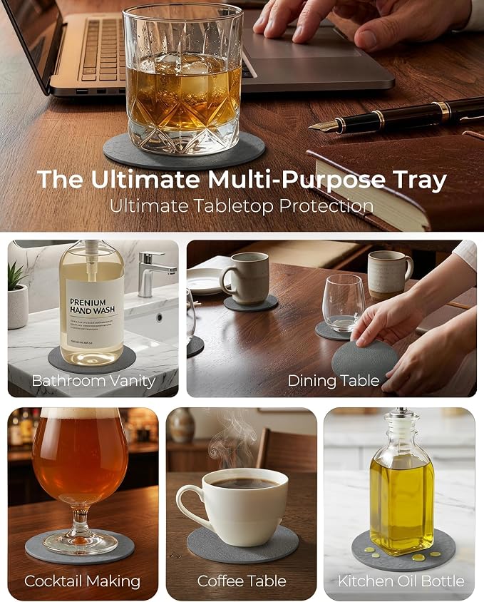 Leetaltree Reversible Leather Coasters Set of 12 - Image 5