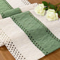 Ivory & Sage Boho Table Runner Macrame Woven Table Runner 12x72 Inch | Small by MLMC