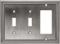 Henne Bery Sunken Pearls Heavy Duty Decorative Wall Plate Switch Plate Outlet Cover (Double Toggle/Single Decorator, Heirloom Silver)