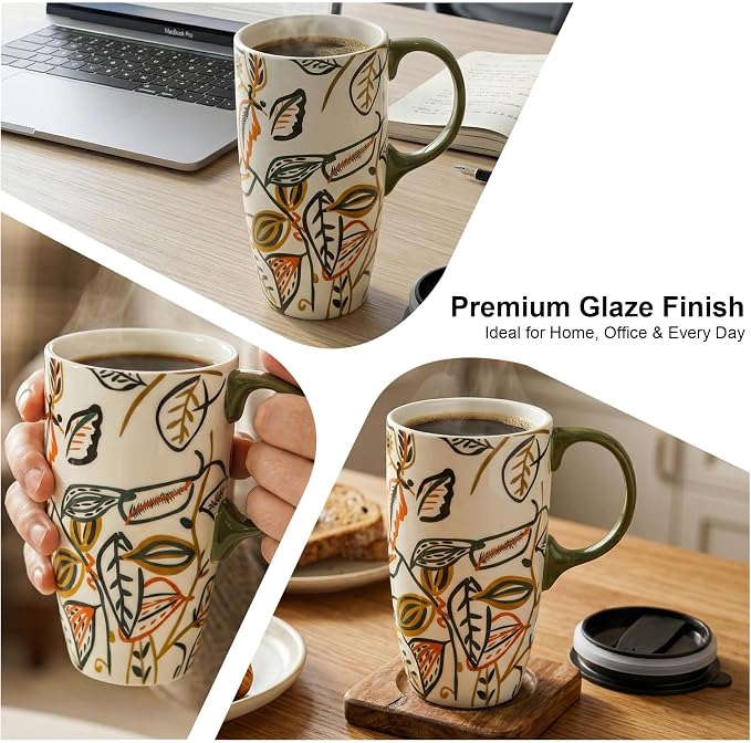 Topadorn 17oz Ceramic Travel Coffee Mug - Image 6