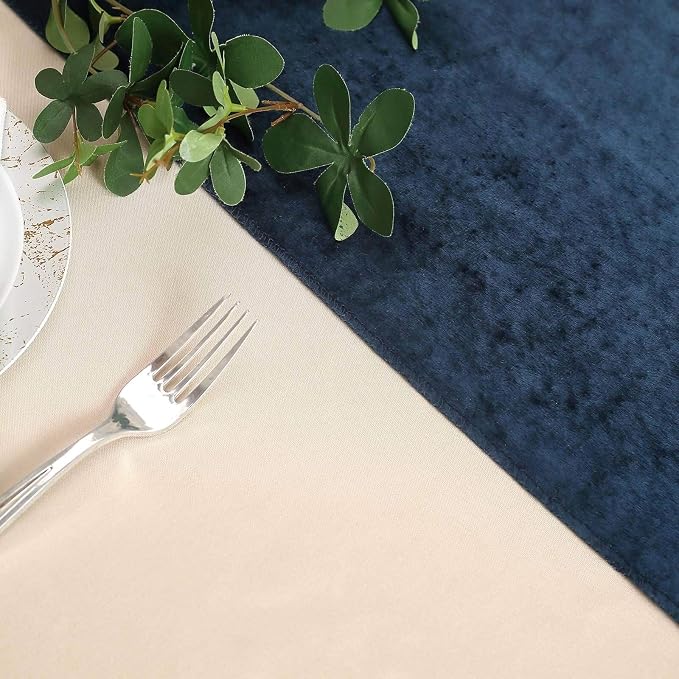 10 pcs 12x108-Inch Navy Blue Premium Velvet Table Runners Wedding Reception - Image 4