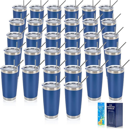 IEOVIEE 32 Pack 20oz Stainless Steel Insulated Bulk Tumblers by IEVOIEE