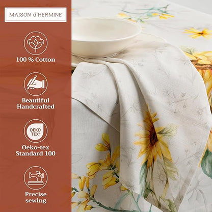 Maison d' Hermine Cloth Napkins Set of 4 100% Cotton Everyday Reusable Square Napkins Cloth Washable Dinner Party Wedding Restaurant Valentines Day Decorations Spring/Summer (Candice, 20" x 20")
