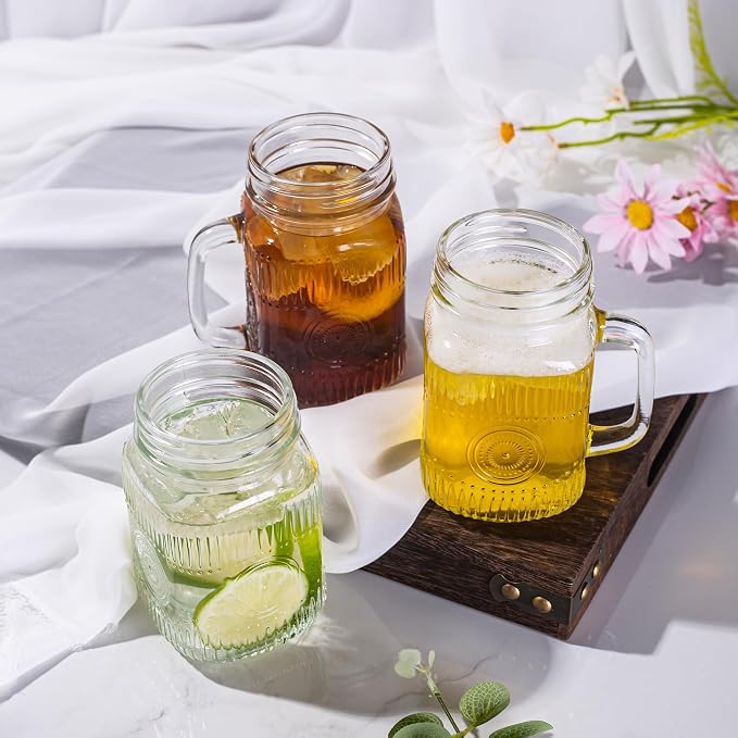 Amzcku vintage Clear Drinking Jar 16 OZ Drinking Jars - Image 7