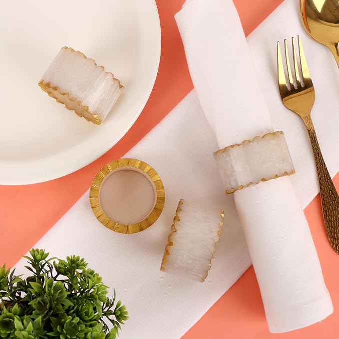 Rustic Epoxy Resin Napkin Rings Set of 6 - Image 2