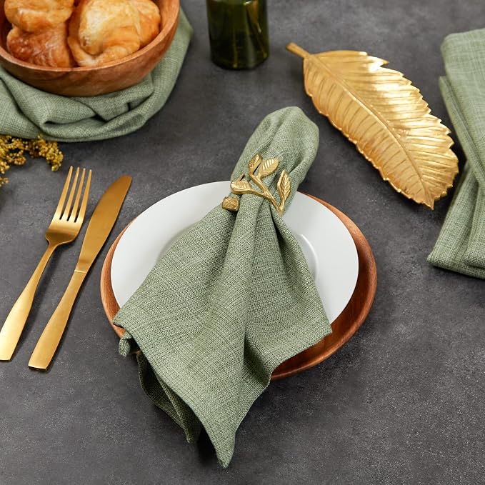 DII Variegated Tabletop Collection, Napkin Set, Artichoke Green, 6 Piece - Image 4