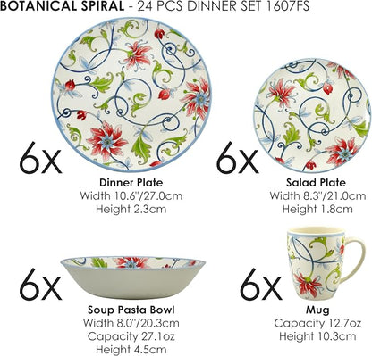 24-Piece Porcelain Dinnerware Set - Image 2