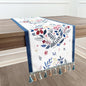 Floral Table Runner with Tassel Edges, Cotton Blend Decorative Runner by QGENUINE