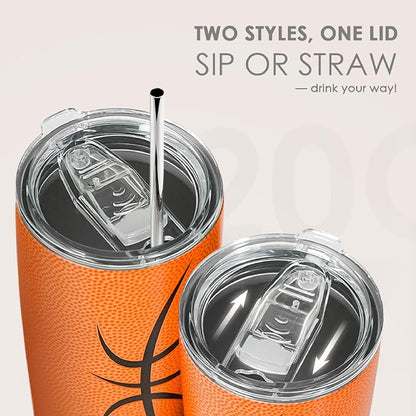 SANDJEST Basketball Tumbler 20oz Stainless Steel Insulated, Travel Coffee Cup - Image 5