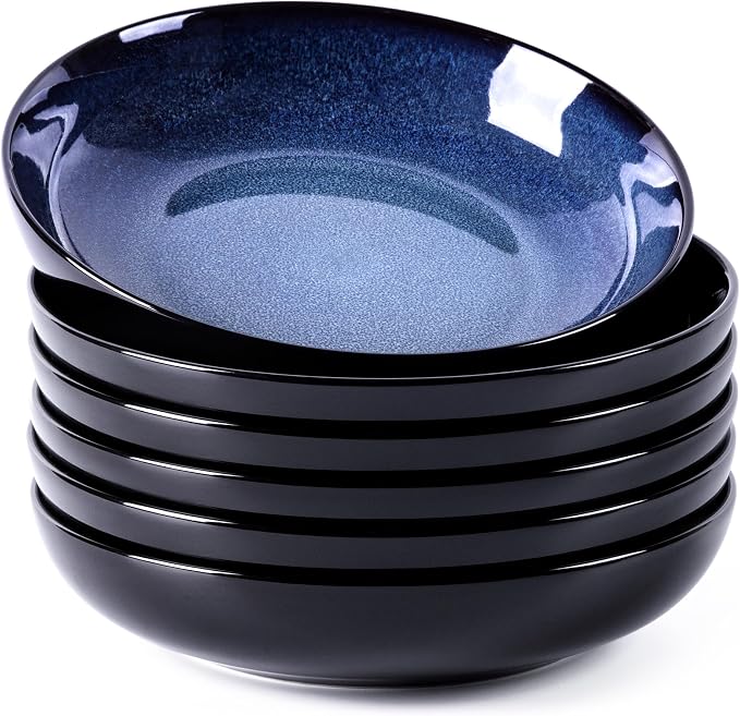 LERATIO Large Pasta Bowls, 38oz Ceramic Pasta Bowls, 9.0" Reactive Glaze Pasta by LeRatio
