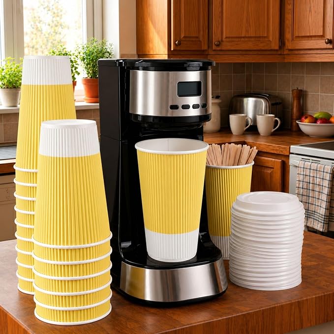 Restaurantware 16 Ounce Double Wall Disposable Coffee Cups, 500 Insulated Light - Image 3