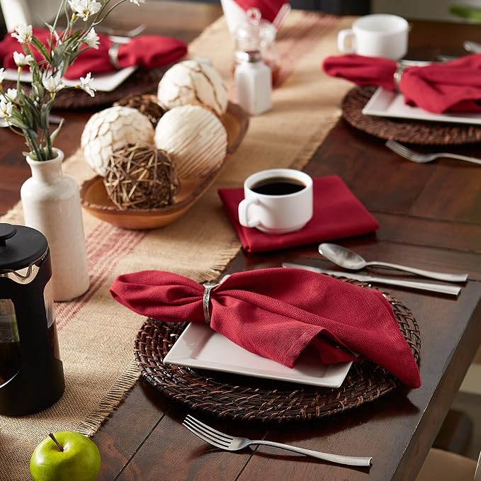 DII Variegated Tabletop Collection, Napkin Set, Tango Red, 6 Piece - Image 6