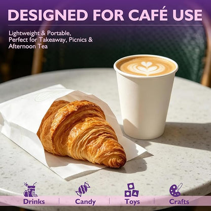 8 oz White Paper Coffee Cups, Disposable Hot Cups - Image 4
