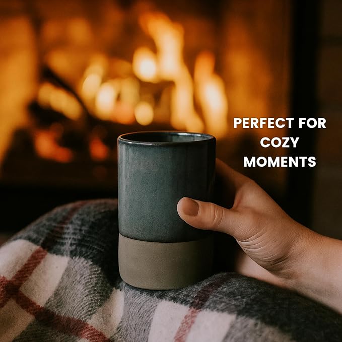 Handmade Ceramic Coffee Mug 12 oz – Handleless Stoneware Cup - Image 7