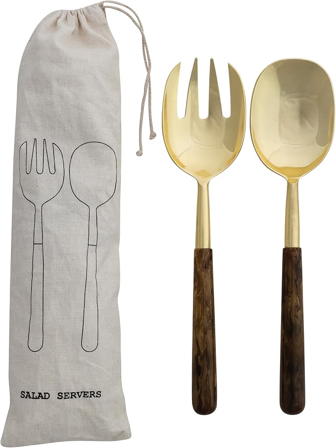 Creative Co-Op Stainless Steel Salad Spoon And Fork Server w/Handles by Unknown