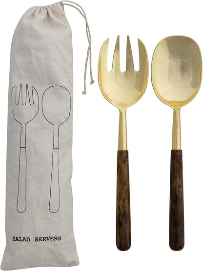 Creative Co-Op Stainless Steel Salad Spoon And Fork Server w/Handles by Unknown