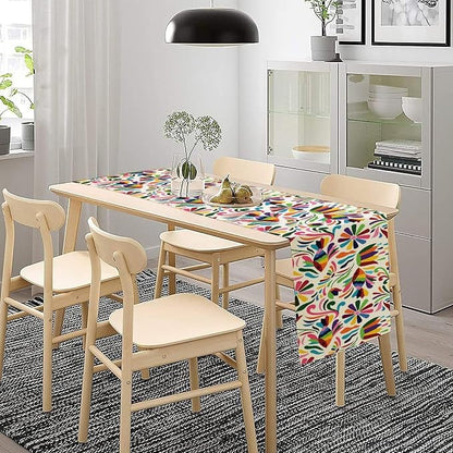 YCness Mexican Floral Themed Table Runer, Linen Colorful Mexican National - Image 5