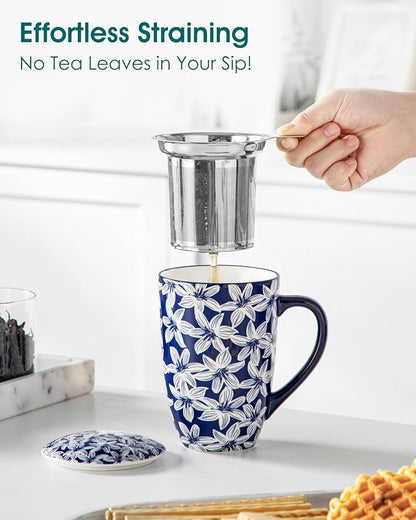 vancasso SELENE Porcelain Tea Mug, 18 oz Porcelain Tea Cup - Image 7