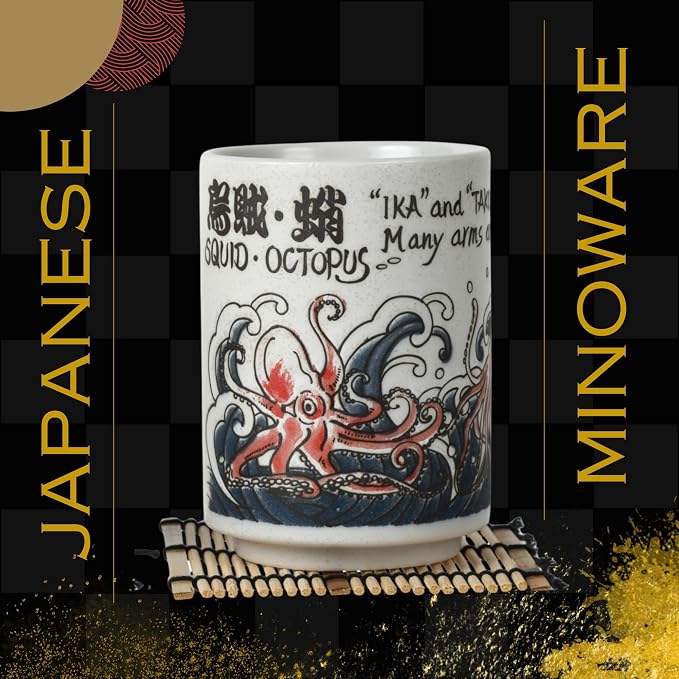 Japanese Tea Cups Sushi-Yunomi Mino Ware - Image 3