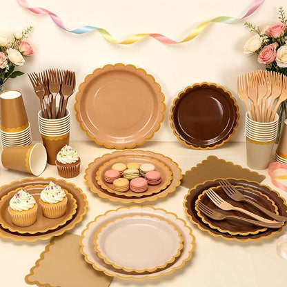 Brown Plates and Napkins Party Supplies - Image 4