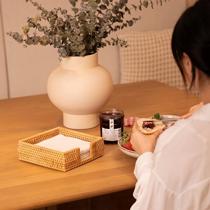 Rattan Napkin Holder Square, Napkin Holders - Image 4
