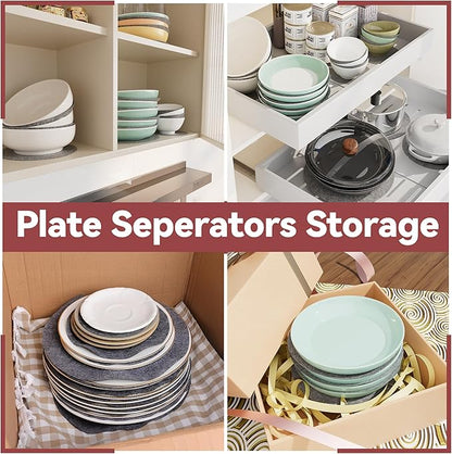 Imncya Plate China Storage Separators, Set of 90 and 3 Sizes, Protective Stacking Separators for Fine China, Dinner Plates, Cups & Saucers (Grey)